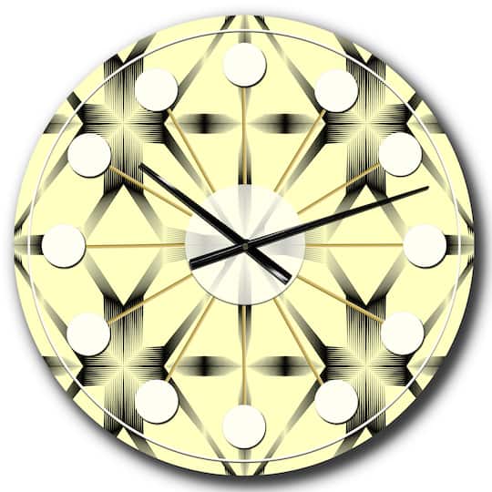 Designart 'Oriental Ornament. Flower Pattern Mid-Century Modern Wall Clock